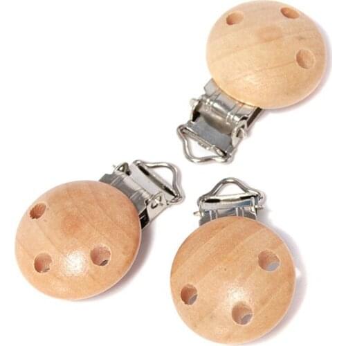 5pcs/lot New Arrival Lovely Wooden Pacifier Clip Natural Beech Wood Baby Pacifier Clips Dummy Clips DIY Pacifier Chain Accessory