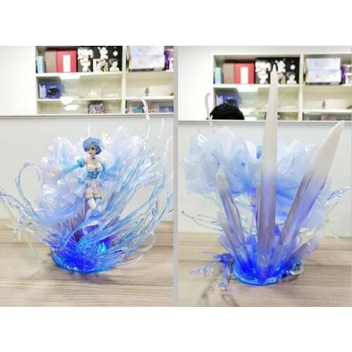 Anime Re Life in a different world from zero crystal dress Rem scene sexy girl model luminous version boxed figure about 36cm