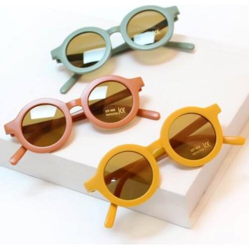 Anti-uv Cycling Sunglasses Kids Boys Baby Girls Sun Round Goggle Glasses Eyewear For Outdoor Beach Travel Eye Protector
