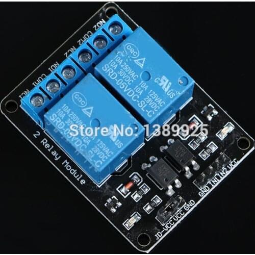 Free Shipping 10pcs/lot 2-channel New 2 channel relay module relay expansion board 5V low level triggered 2-way relay module
