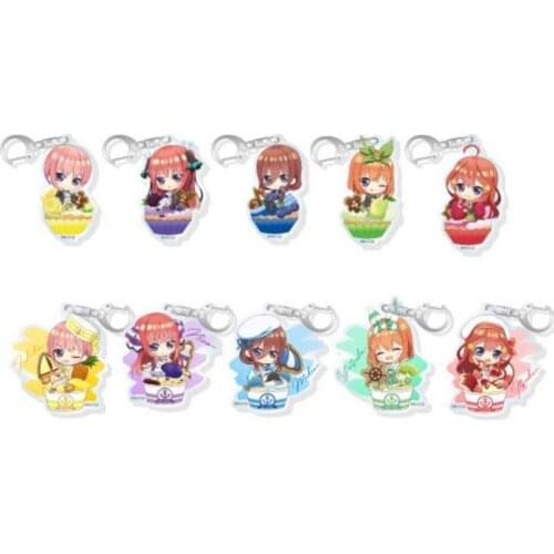 Anime The Quintessential Quintuplets Nakano Miku Yotsuba Itsuki Pendant Acrylic Keychain Keyring Fashion Bag Charm Cartoon Cute