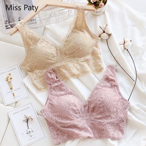 Sexy wireless lace seamless brassiere large white comfort sleep bra top for women plus size underwear lingerie padded bralette