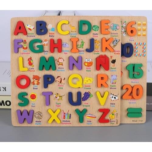 Montessori Materials Capital Lowercase Alphabet Puzzle Board Language Learning Board Montessori Educational Wooden Toys