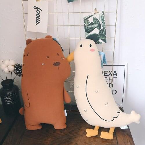 Baby Pillow Room Decor For Newborn Fox Bear Seabird Cushion Plush Toy Gift For Baby Boy Bumper Pillow INS Style Photography Prop