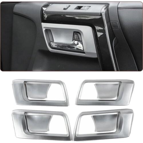 Chrome Silver Inner Inside Door Handle Bowl Cover Trim Decor for 2010-2020 Toyota 4Runner