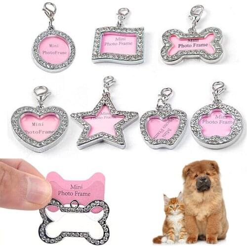 1PC Pet Anti-lost Identity Tag Bone Shape Personalized Engrave Pet Dog Cat ID Tag Pet Custom Name Phone Tag Collars Random Color