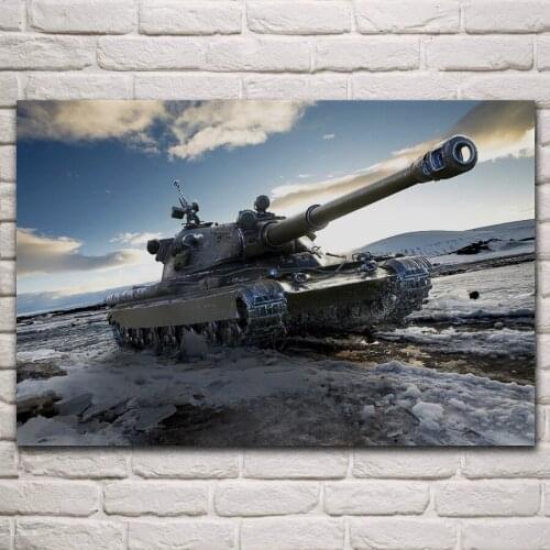 60TP Tank military wot artwork living room decor home art decoration wood frame fabric poster KN511