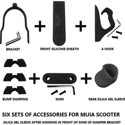 Set 2/3/4/5/6pcs/set For Xiaomi M365 Pro Accessories Electric Scooter Rear Fender Wing Mudguard Shock Absorption Accessories