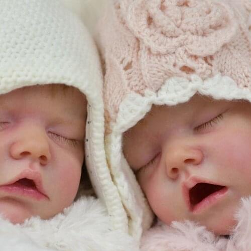 NPK 18inch bebe reborn doll kits TWIN A very soft lifelike real touch fresh color unpainted unfinished doll parts DIY