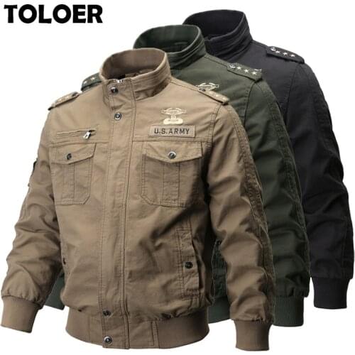 Winter Military Jacket Outwear Mens Cotton Padded Pilot Army Bomber Jacket Coat Men Casual Baseball Jackets Varsity Jackets 6XL