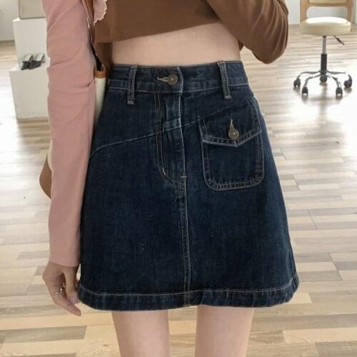 Summer Women Denim Mini Skirt Korean Fashion High-waisted Skirt Ins Retro Package Hip Jeans Skirt Shorts Harajuku Women Clothes