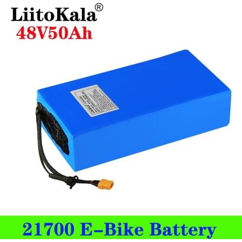 LiitoKala 48V 50Ah Electric Bike 21700 13S10P Lithium Battery Pack for 1000W 1500W 2000W 2500W 20A 30A 50A BMS E-Bike Battery