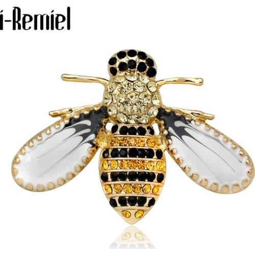 Metal Insect Crystal Brooch Pins Dragonfly Butterfly Bee Brooches for Women Wedding Party Lapel Pin Fashion Jewelry Accessories