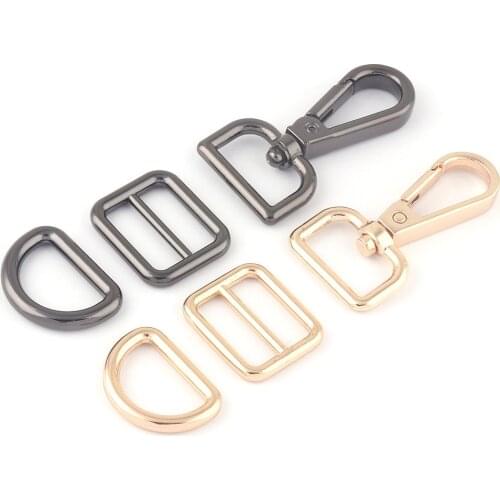 20mm Gunmetal Metal Swivel Claw Clasps,Belt Strap Slide Adjuster Buckles D Ring Dog Collar Hardware Purse Backpack Webbing DIY