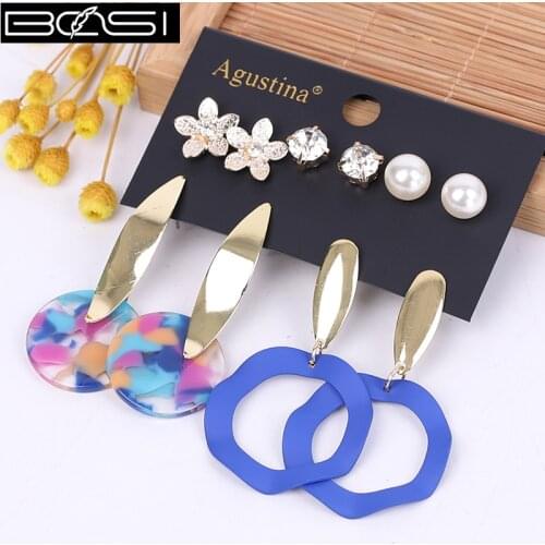 BOSI blue Women set earrings set fashion jewelry drop earrings bohemian long stud earrings simple earring girls boho wholesale