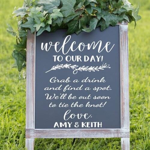 Chalkboard Decals Welcome Wedding Sign Custom Wedding Sign Vinyl Stickers Signage Decoration Accessories Fashion Decor C393