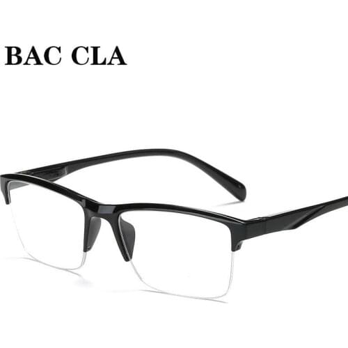 New Half Frame Reading Glasses Presbyopic Eyewear Male Female Far Sight Glasses Ultra Light Black with Strength +75 To +400