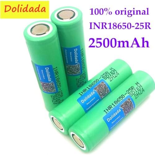 Original forSamsung 3.6V 18650 2500mah INR18650 25R 2500mah 20A battery scrapping lithium batteries screwdriver flashlight