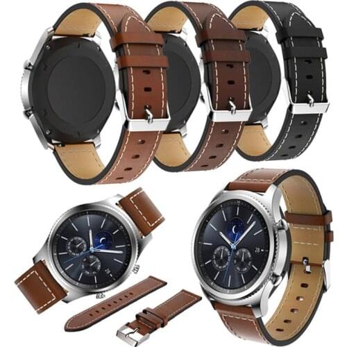 New Genuine Leather Watch Strap for Samsung Gear S3 Classic Frontier Replacement 22mm Smart Bracelet Strap Watch Band 100pcs DHL