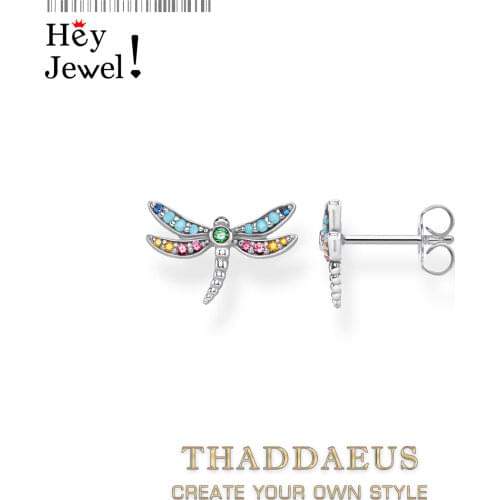 Stud Earrings Dragonfly,Europe Bohemia Fine Jewerly For Women,2021 Gift In 925 Sterling Silver Symbol of Happiness and Freedom