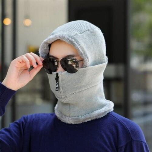 Women Acrylic Hat Ski Hat For Female Windproof Winter Outdoor Warm Thick Scarf Collar Warm Hat Girl Gift