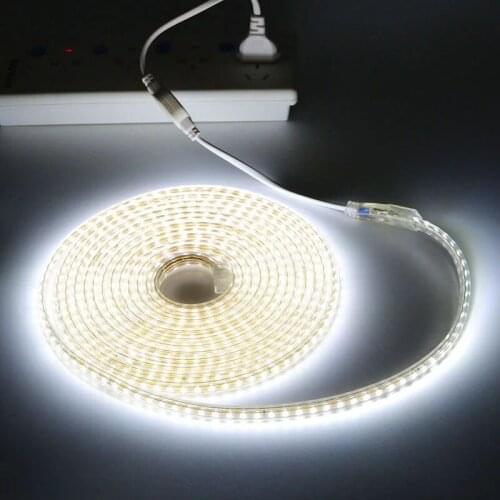 220V LED Strip EU Plug SMD5050 60LEDs/m Flexible LED Light Waterproof LED Strip Light Outdoor Indoor Use LED Tape