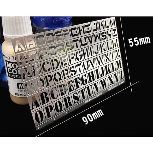 1pcs Letters Stenciling Template Leakage Spray Plate Tool for Gundam Military Model Kits 1/35 1/100 Heavy Equipment Model Parts
