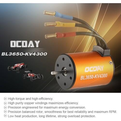 RC Motor BL3650 4300KV Waterproof Brushless Motor for 1/10 RC Car HSP 94123 HuanQi 727 FS Racing Motor RC Toys Accessories