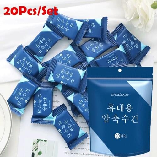 20/50pcs Magic Disposable Compressed Face Towel Nonwoven Candy Towel Travel Outdoor