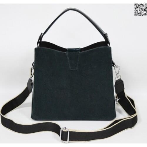 Womens bag, posess store, t59-5, front side natural suede
