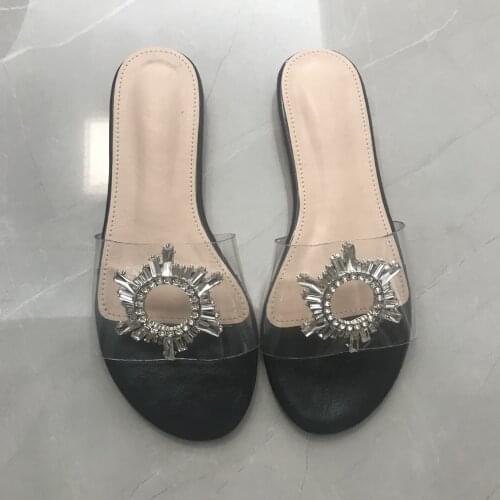 New Summer Fashion Design Women Sandals Transparent PVC Flats Ladies Sandals Open Toe Shoes casual beach slippers Hot summer pu