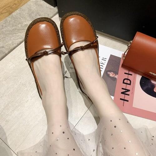 Fashion Wild Flat Womens Single Shoes Round Head Candy Color Sweet Cute Women Shoes Pearl Bow Temperament Flat Shoes U19-09