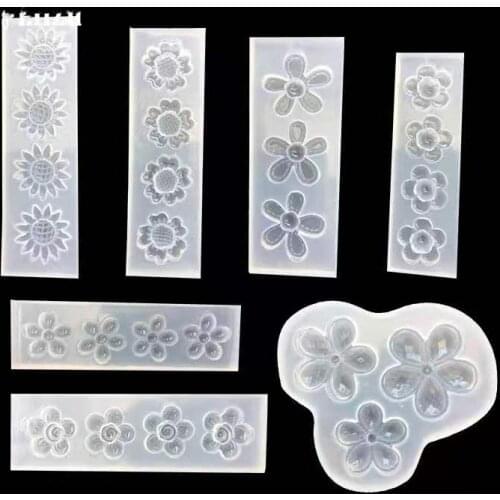 1pcs UV Resin Jewelry Liquid Silicone Mold Flowers Resin Charms Molds For DIY Intersperse Decorate Making Molds