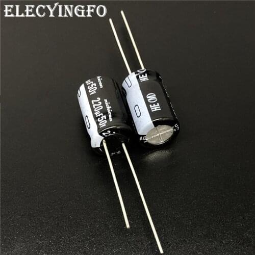 10Pcs/100pcs 220uF 50V NICHICON HE Series 10x16mm Extremely Low Impedance 50V220uF Aluminum Electrolytic Capacitor