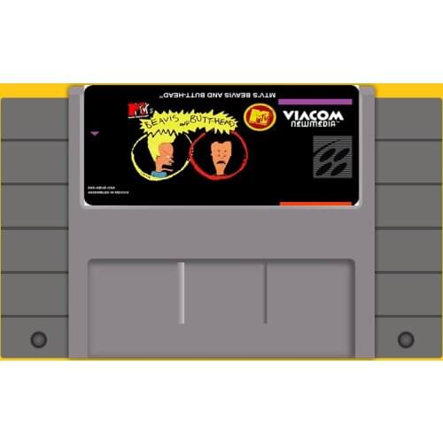 Beavis and Butthead 16 bit Big Gray Game Card For USA NTSC Game Player