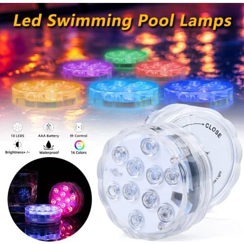 2/4pcs Submersible LED Pool Lights Waterproof Underwater Lights with Remote Control Bathtub Pool Pond Garden Decoration Lighting