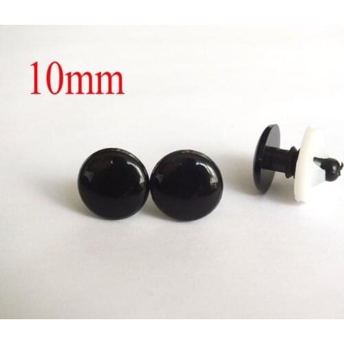 200pcs 10mm 100 Pair Flat Black safety eyes For Teddy Bear Dolls Toy Animal Felting