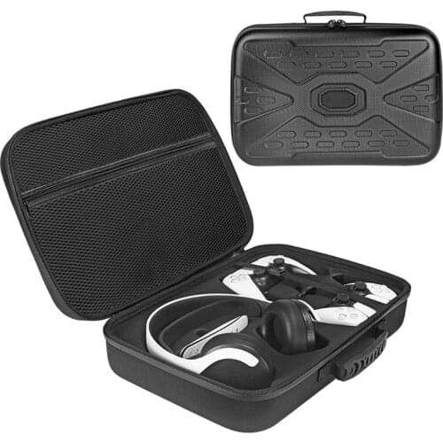 Remote Headset Storage Bag + Gamepad Case + Host DustProof Cover for PS5 Console