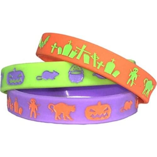 300pcs Halloween day sport silicone wristband bracelet shipping by DHL
