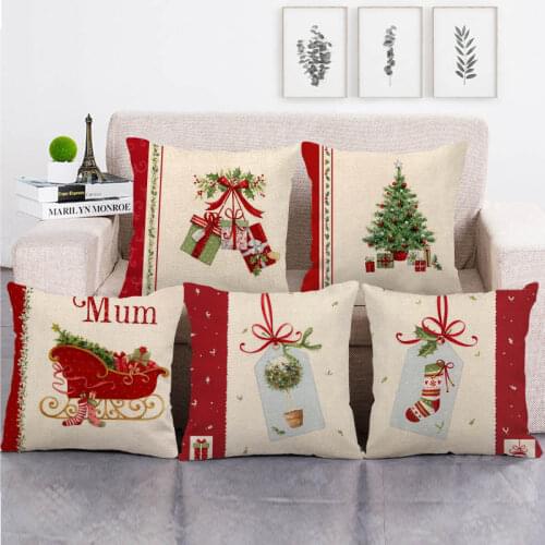 45cm*45cm red design of christmas linen cotton pillow covers sofa pillow case cushion cover