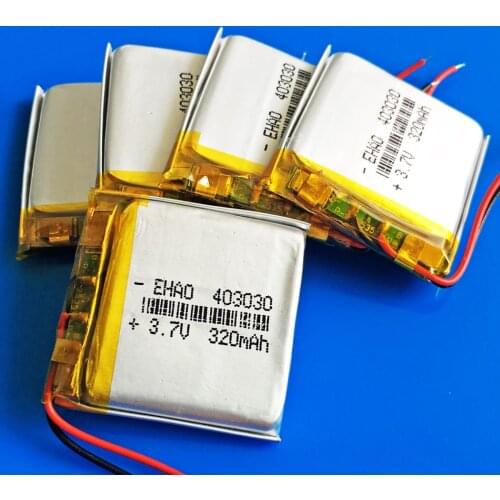5 pcs 3.7V 320mAh 403030 li-po polymer lithium rechargeable battery for MP3 MP4 GPS DVD bluetooth recorder headset e-book camera