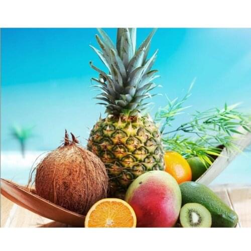 Diamond embroidery still life Pineapple, coconut fruit Full Square Diamond painting diamond mosaic for kitchen Decoration icon