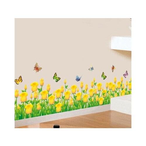 Free shippingnew fashion products Dream Garden home decorative wall sticker decals Tulips Fencer ZYPB-7025
