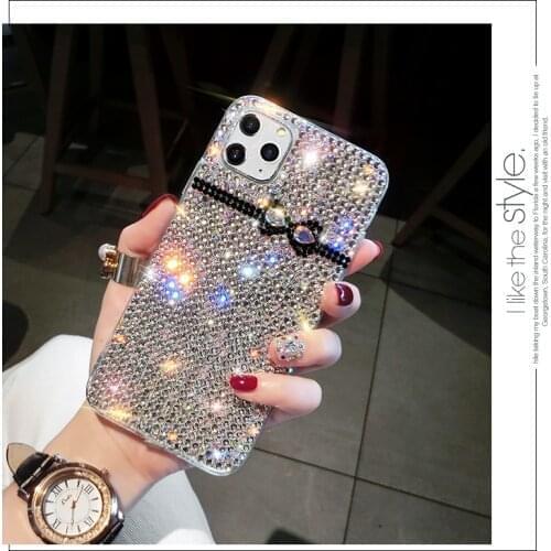 Luxury Fashion Handmade Full Bling Crystal Diamond Super Cute Bowknot Case Cover For iPhone 11 Pro XS Max XR X 8 7 6 6S Plus SE