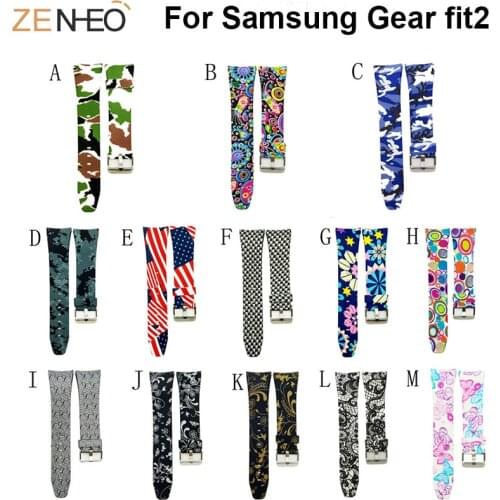 Colorful Printing Silicone band Strap For Samsung Gear Fit2 Watch Bands wrist bracelet straps for Samsung Gear Fit 2 Watchbands