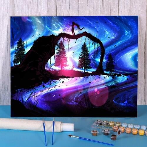 Scenery Dimension Painting By Numbers Complete Kit Oil Paints 40*50 Painting On Canvas Handmade For Children Wholesale Art