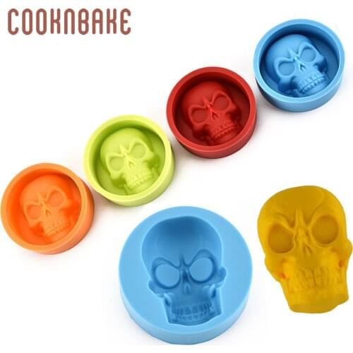 Skull cake Mold Halloween Chocolate candy Molds Ice Cube Tray biscuit gummy fondant mold pack of 3