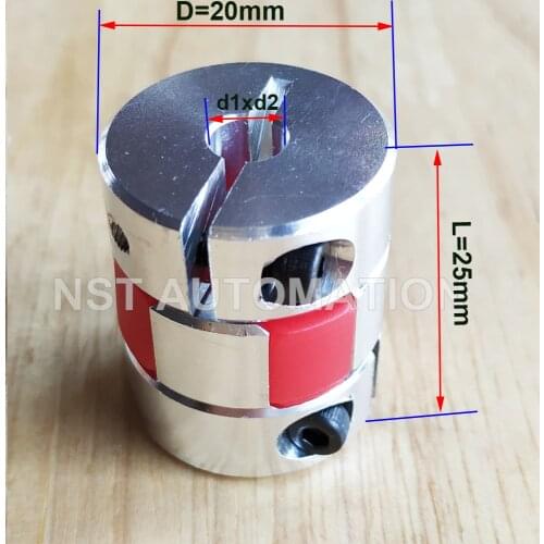 CNC Motor Jaw Shaft Coupler Flexible Spider plum Coupling D20 L25 4mm 5mm 6mm 6.35mm 7mm 8mm 10mm Elastic coupling