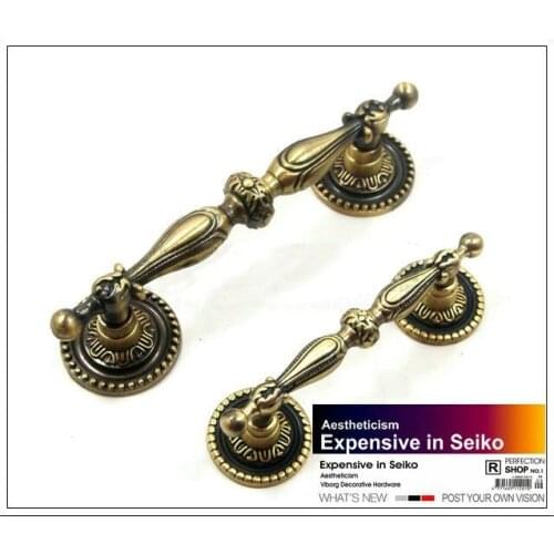 Classical style Bronze Antique Style Cabinet Pull Door Handle( C.C.96 mm Length:125 mm)