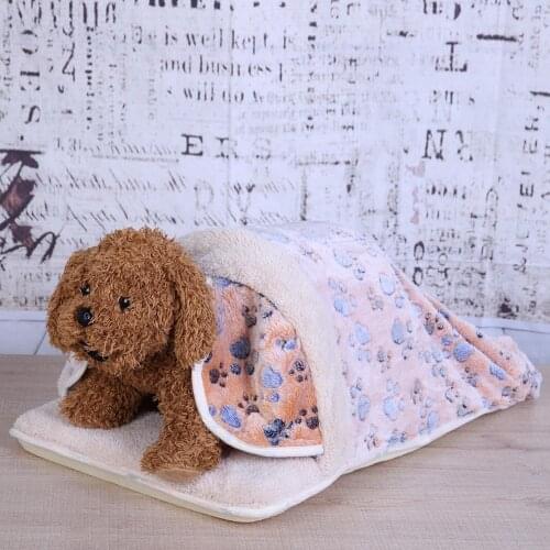 Pet Dog Cat Bed Foldable Soft Autumn Winter Warm Sleeping Dog Bed Cat Bed Dog House Sleeping Bag Puppy Cushion Mat Cat Supplies